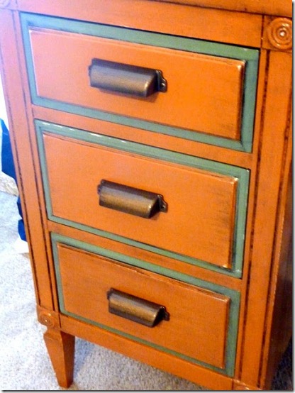 friday feature--two tone orange antiqued desk from life we live 4 blog
