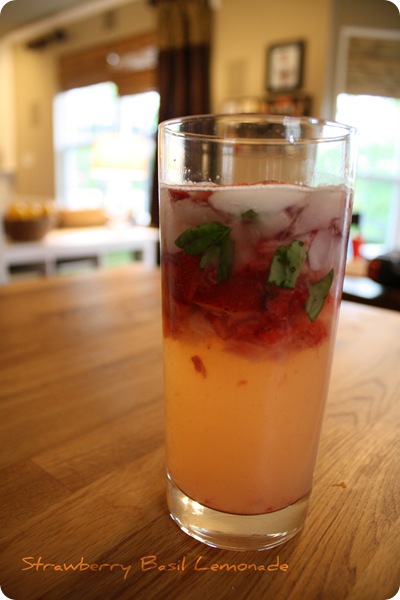 strawberry basil lemomade cocktail