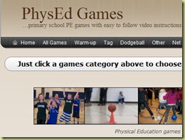Just click a games category above to choose a physical education video    PhysEd Games