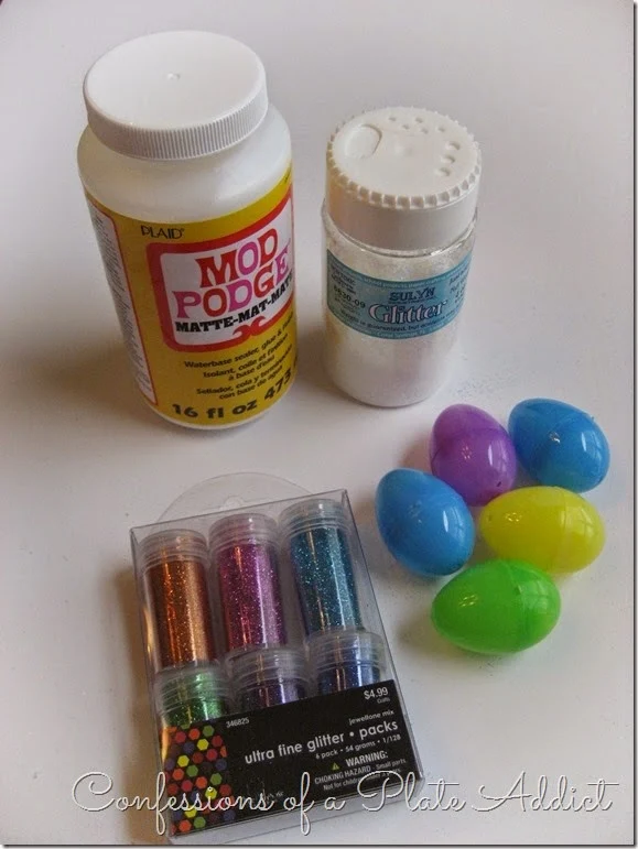 CONFESSIONS OF A PLATE ADDICT Pottery Barn Inspired Glitter Eggs supplies