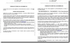 Comunicati ISVAP del 20 e 28 dicembre 2012