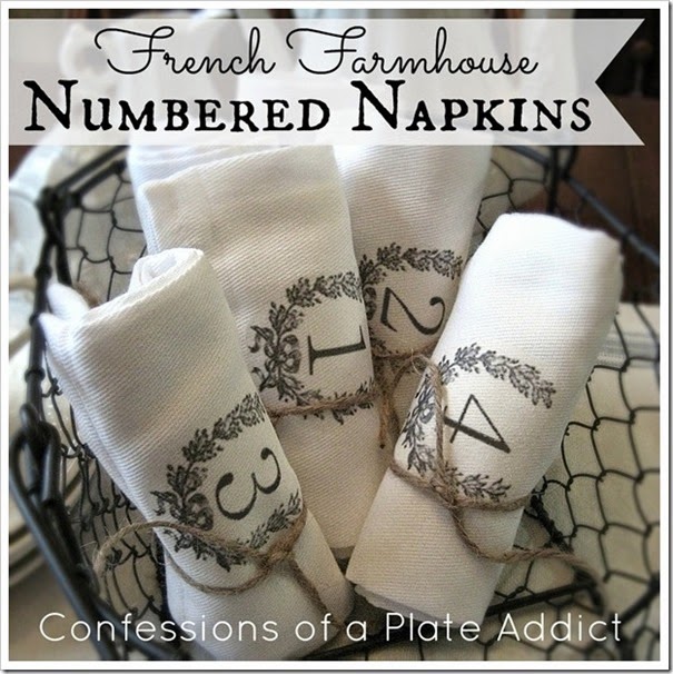 CONFESSIONS OF A PLATE ADDICT French Farmhouse Numbered Napkins