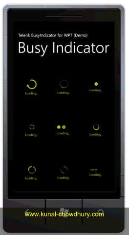 Telerik WP7 BusyIndicator Telerik WP7 BusyIndicator