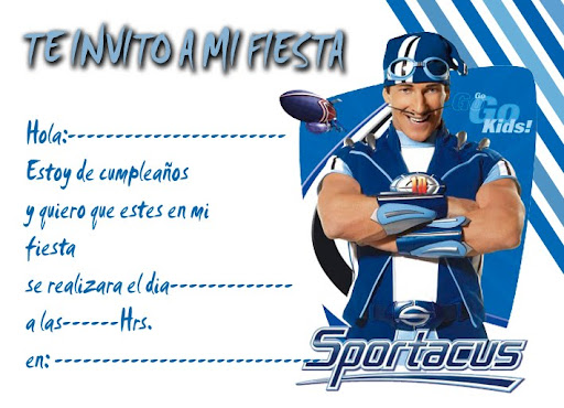 LAZY TOWN INVITACIONES DE CUMPLEAÑOS