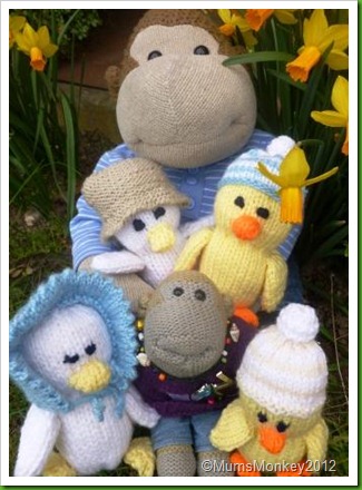 Knitted Easter Duck family