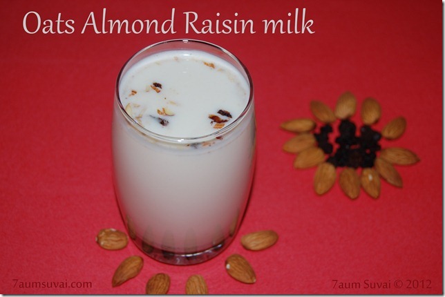 Oats almond raisin milk