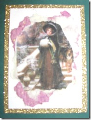 2011 Holiday.Christmas cards lady with muff gold
