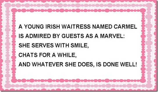A YOUNG IRISH WAITRESS ....