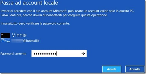 Windows 8 verificare account Microsoft