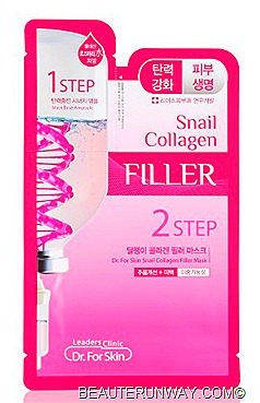 Leaders Clinic 2Step Snail Collagen Filler Mask - Improves elasticity & firms up the skin condition