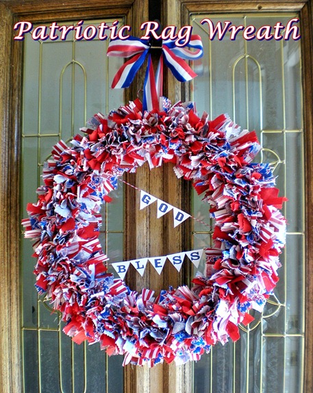 Patriotic Rag Wreath w text header
