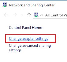  Change adapter settings