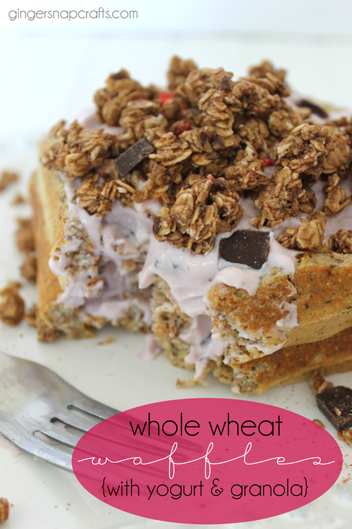 whole wheat waffles with yogurt & granola at GingerSnapCrafts.com