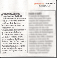 Jornal O Globo Caderno Zona Norte 09-06-2013