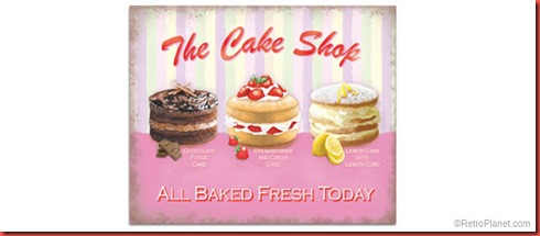 Retro Cake Shop Tin Sign