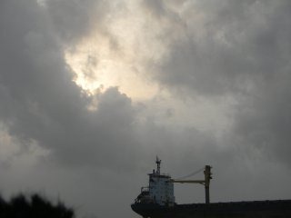 Ship MV Wisdom stranded on Juhu beach in Mumbai [Bombay], India