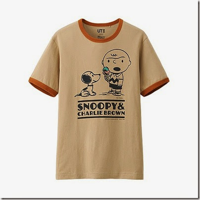 Uniqlo Peanuts Graphic Short Sleeve T Shirt Man Beige