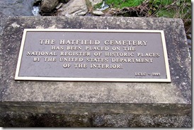 Hatfield Cemetery Plaque on National Register of Historic Places