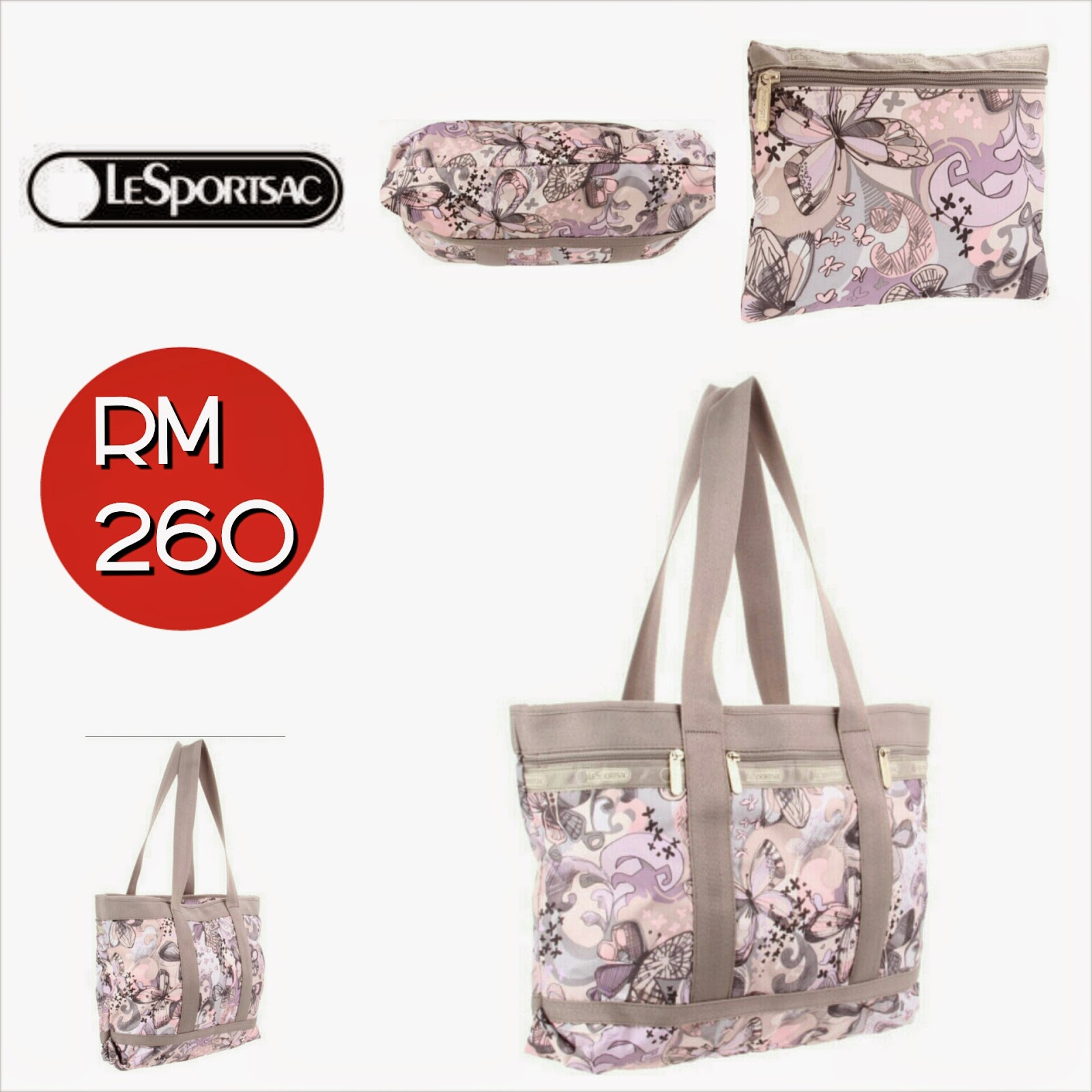 LESPORTSAC Travel Tote (Fly Away) CLEARANCE STOCK!! SHANTEK COLLECTION