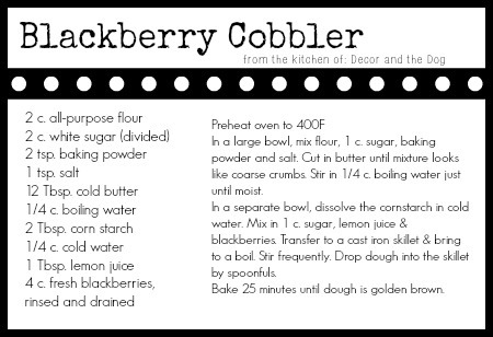 Blackberry Cobbler from Decor and the Dog