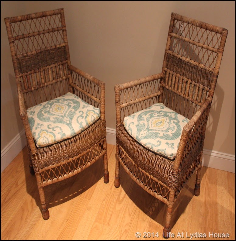 pair of wicker chairs
