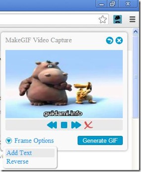 MakeGIF per Chrome generare la GIF animata