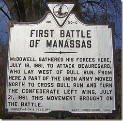 First Battle o f Manassas, Marker No. C-20 Centreville, VA