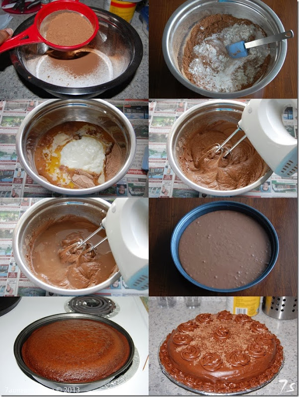 Eggless chocolate cake process
