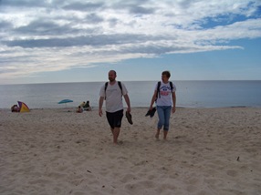 Con Sergei en la playa de Juodkrantė