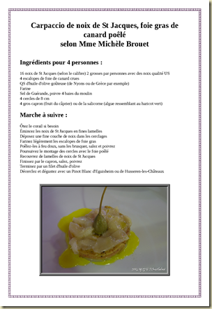 Carpaccio de St Jacques et foie gras