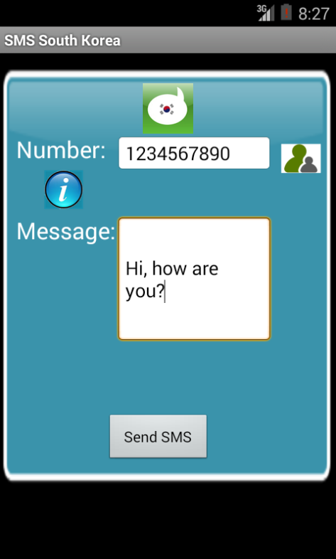 Android application Free SMS South Korea screenshort