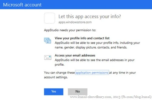 Provide Microsoft to access your profile