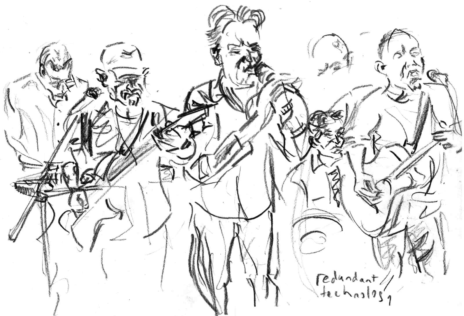 All in the Name of Liberty: Drunk drawing part II - bands at the