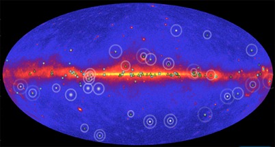 imagem do mapa interativo Fermi Pulsar Explorer