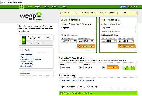 WEGO.COM TRAVEL SITES FOR CHEAP FLIGHTS HOTELS DEALS PACKAGES ACCOMODATION  DateWise Fare Finder  Hotels Popular Search, Destination, Flight shedule