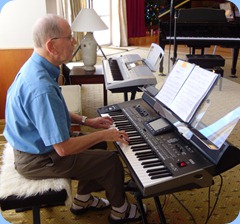 John Beales gave the Korg Pa3X a whirl. Well done John, this was his first serious performance since his recent illness.