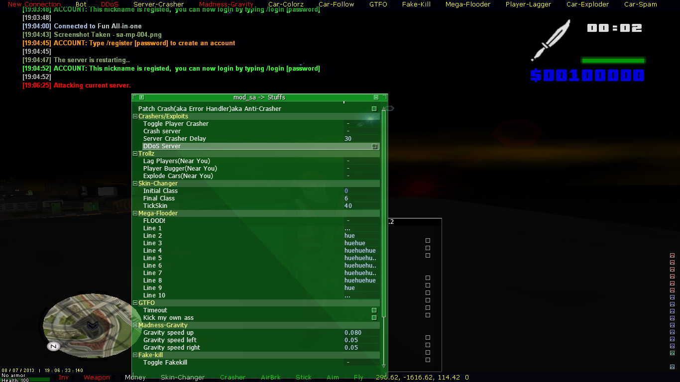 [SA:MP 0.3x]mod sobeit - 25GHz project(BETA - v0.2) | [HAX] 4 LIFE