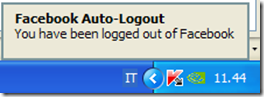 Notifica di disconnessione automatica del nostro account effettuata da Facebook Auto-Logout 