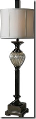 29928-1_2_Camerana Lamps 38 in high shade 11 in dia Uttermost price 255 00 on each end table in Livingroom