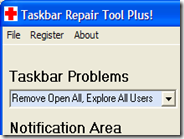 Riparare problemi della barra delle applicazioni di Windows XP con Taskbar Repair Tool Plus
