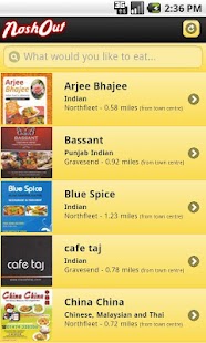 Android application Nosh Out Gravesend screenshot
