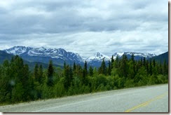 Snow capped mountains in southern Yukon