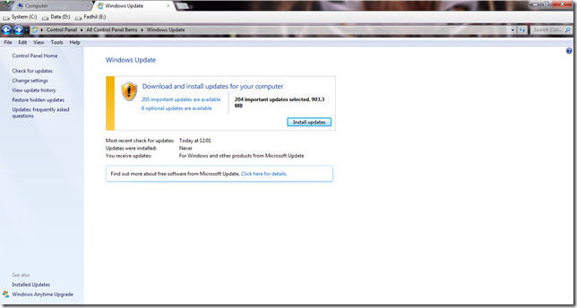 Trik update windows 7 bajakan