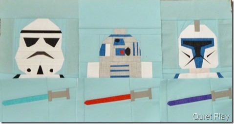 Paper pieced LEGO Star Wars blocks