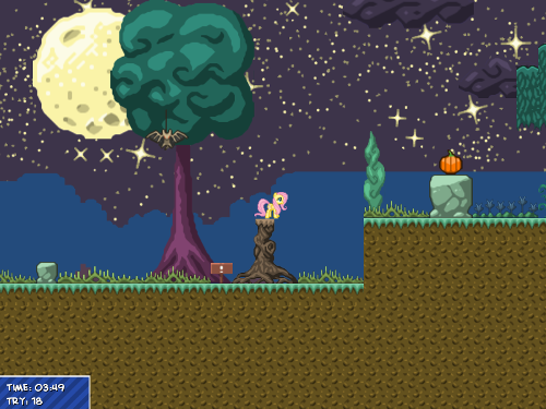 A screenshot of a new Crazy Pony level starring Fluttershy