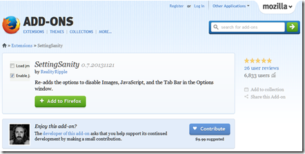 Settingsanity for firefox web Settingsanity for firefox web