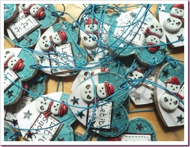 Let It Snow Christmas Heart Tags C
