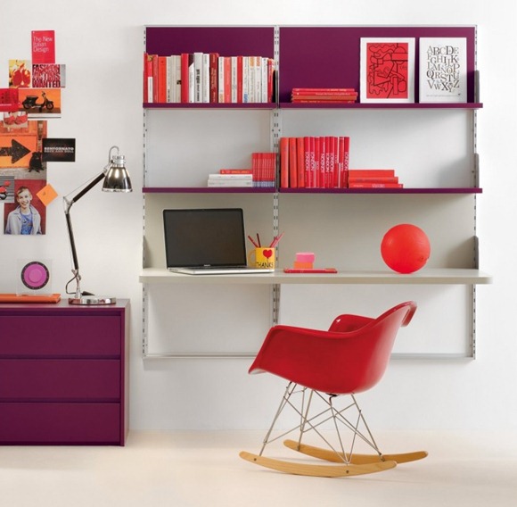 plataforma escritorio púrpura rojo
