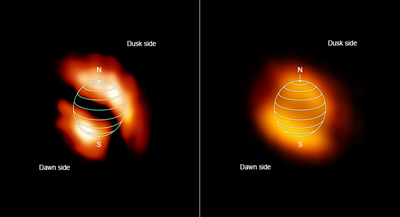 zonas de dois gases brilham na atmosfera de Titã