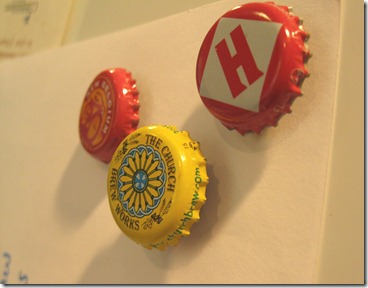 bottle cap magnets. upcycled beer bottle tops (2)